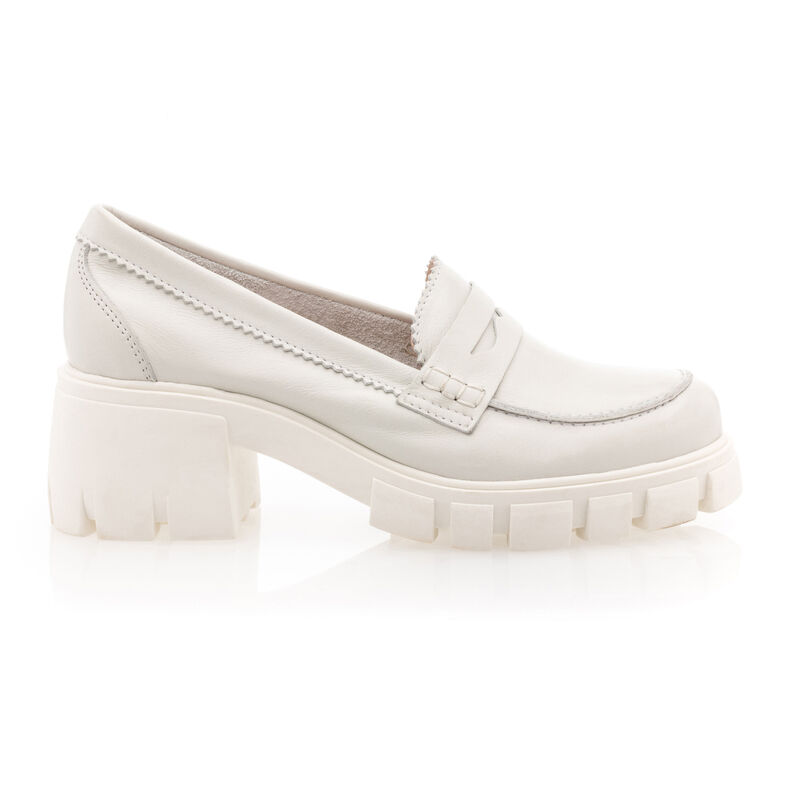 Weiße Damen-Loafer/Bootsschuhe