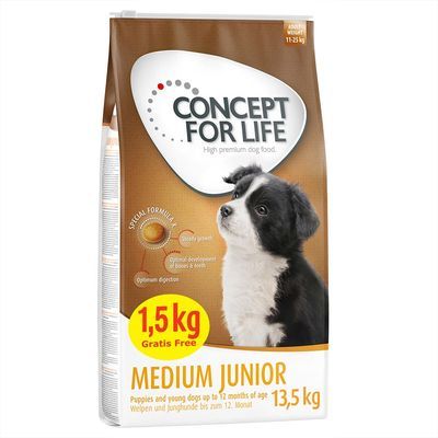 13,5 kg suchej karmy dla psów Concept for Life w dodatkowej torbie – 12 kg + 1,5 kg gratis!*