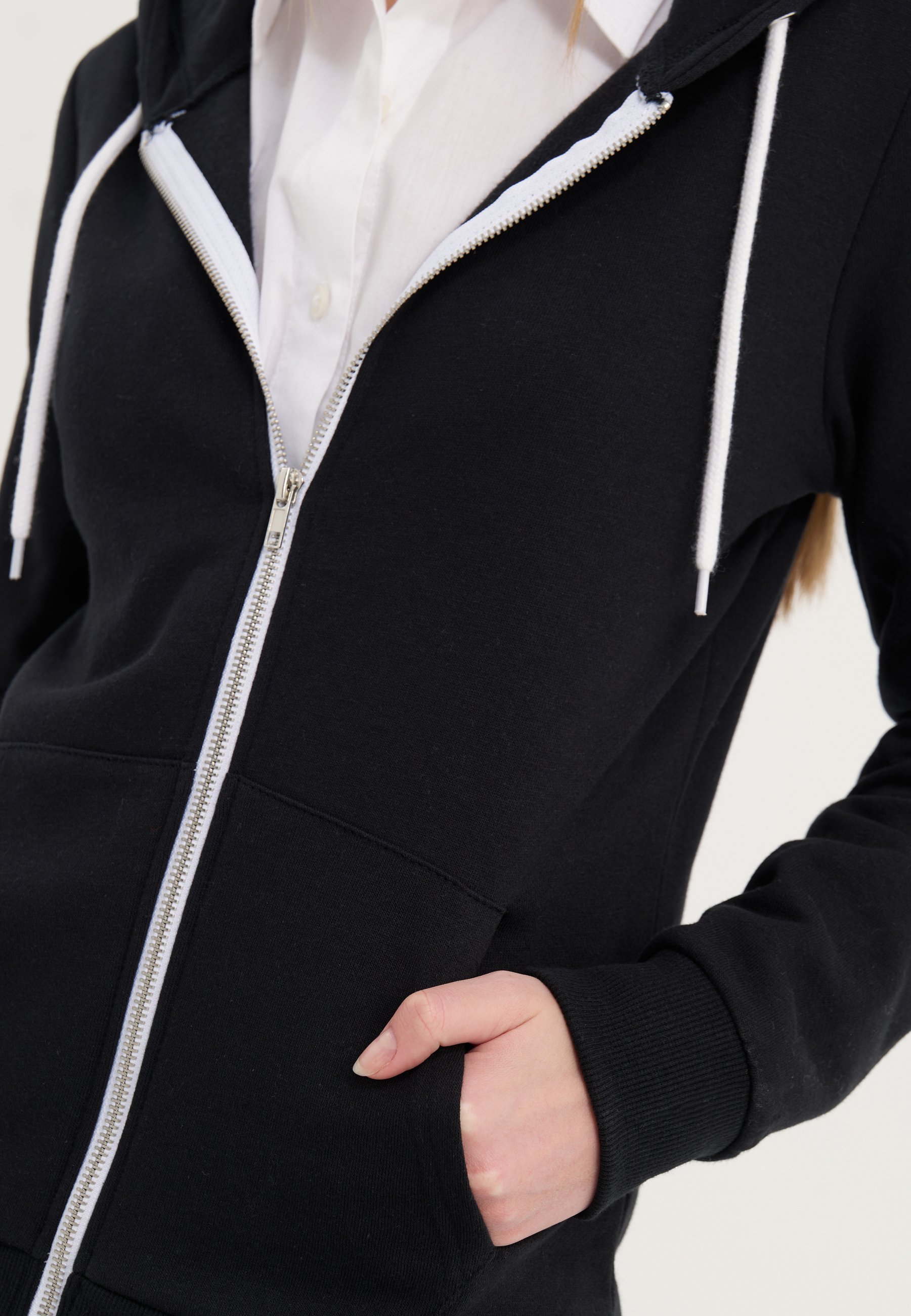 Even&Odd sweatshirt met rits - zwart