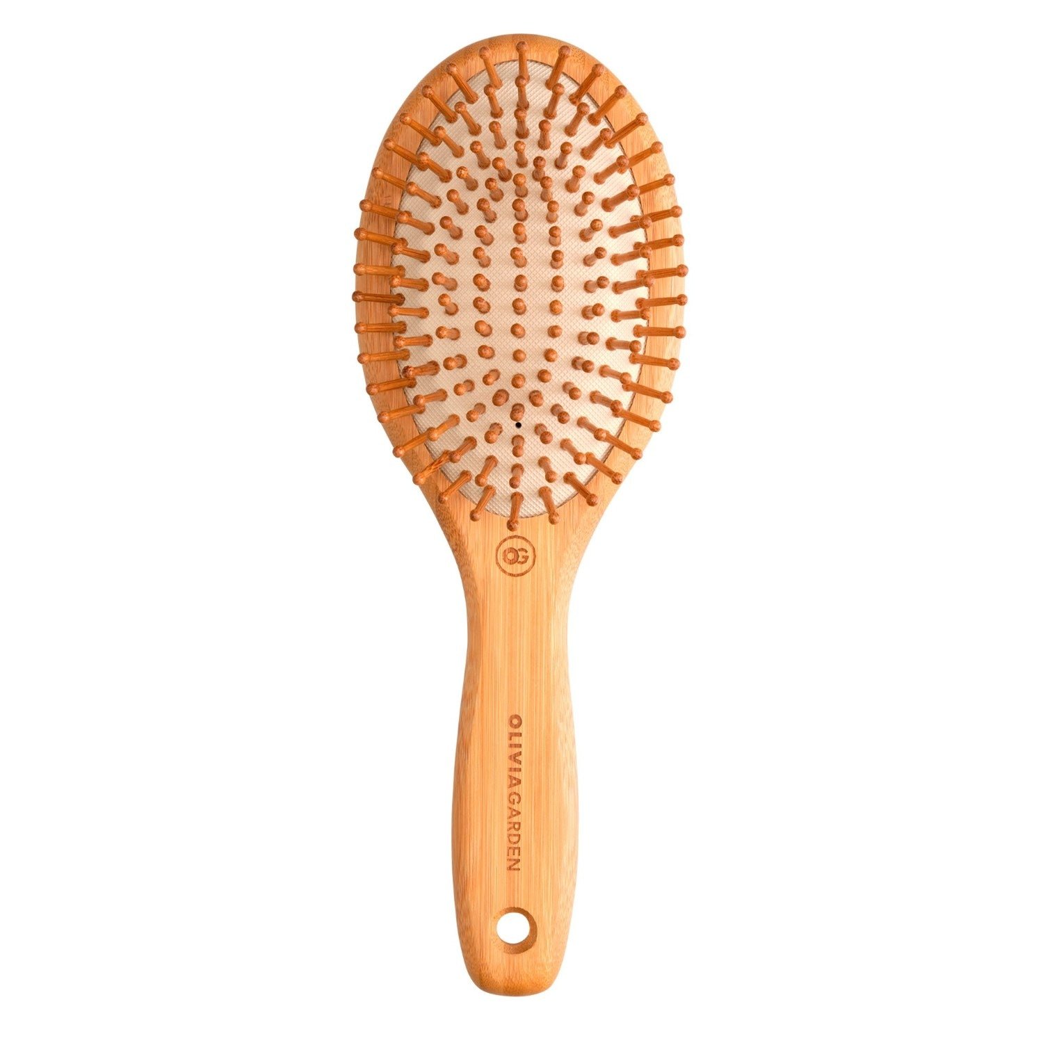 Olivia Garden medinis šepetys BAMBOO TOUCH bambukinis masažinis šepetys M, 9 eilučių - 1 vnt.