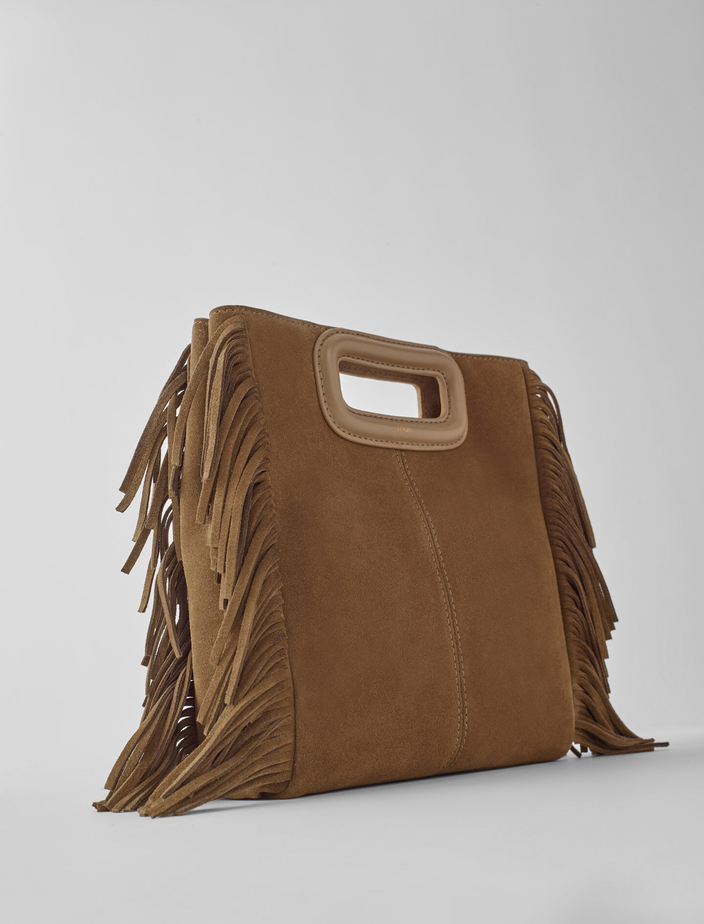 M leren tas met franjes