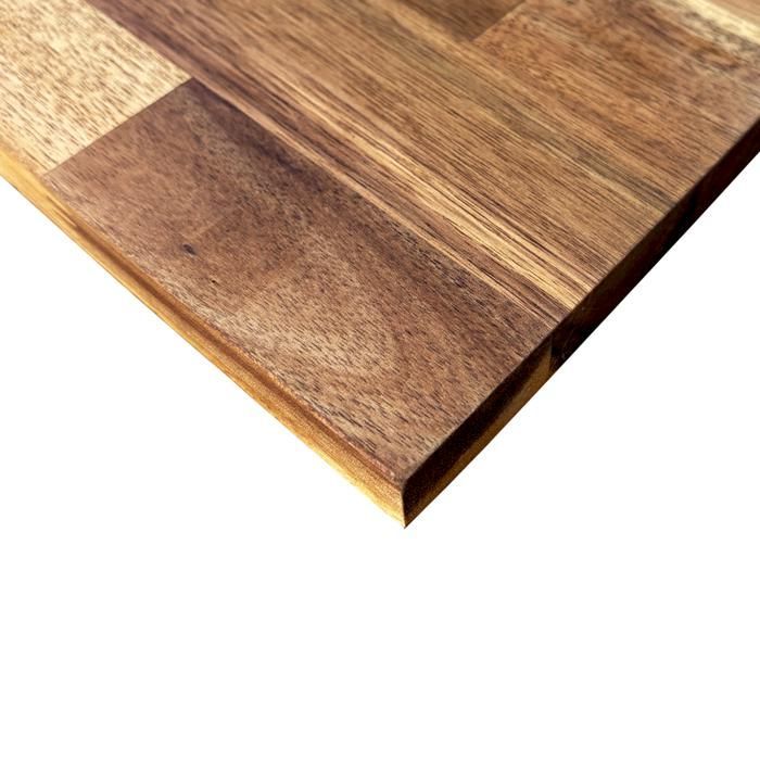 Pre-oiled acacia wood shelf, end-jointed teak, L.200 cm x W.30 cm, Thickness 18 mm