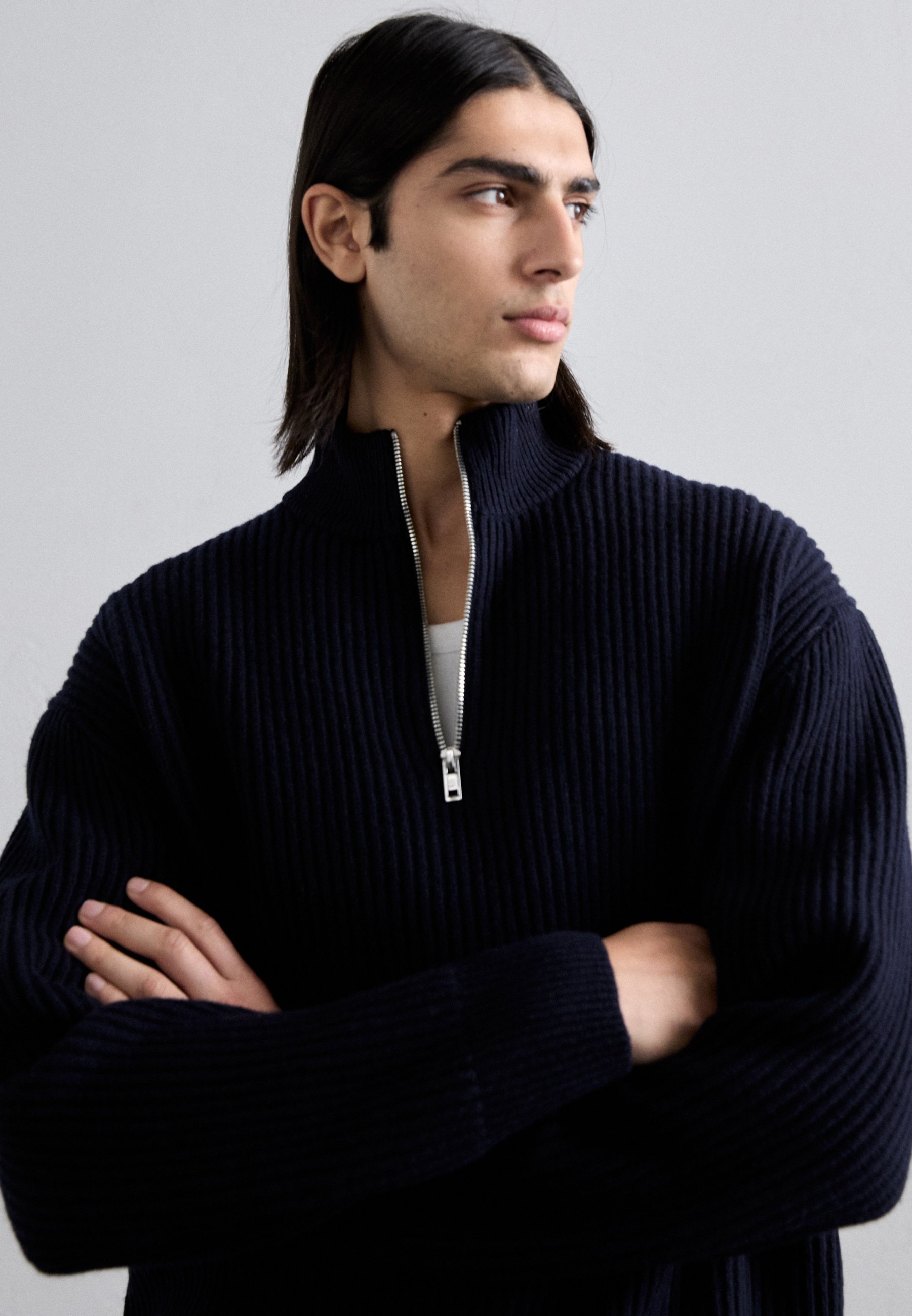 Filippa K HALF ZIP - Trui - marineblauw