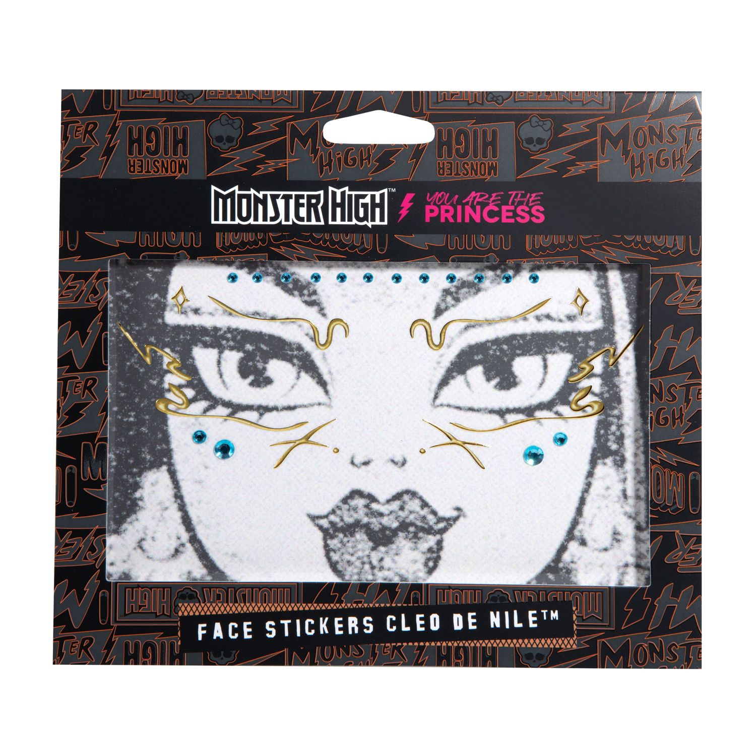 Nálepky na tvár Monster High™ Cleo de Nile™ Špeciálne efekty a líčenie postáv