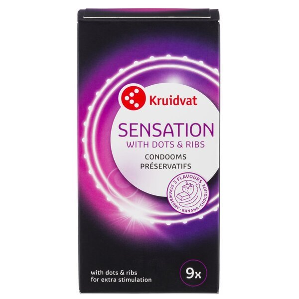 „Kruidvat Sensation“ prezervatyvai<br>Medicinos prietaisas – 9 vnt.