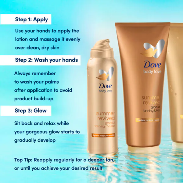 Dove Dermaspa Gradual Tan -voide keskisävyisestä tummaan 200 ml