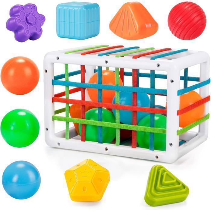 Giocattolo per neonati da 1 a 2 anni, gioco di smistamento Montessori per bambini da 12 a 18 mesi, cubo attività di sviluppo, giocattolo educativo per bambini