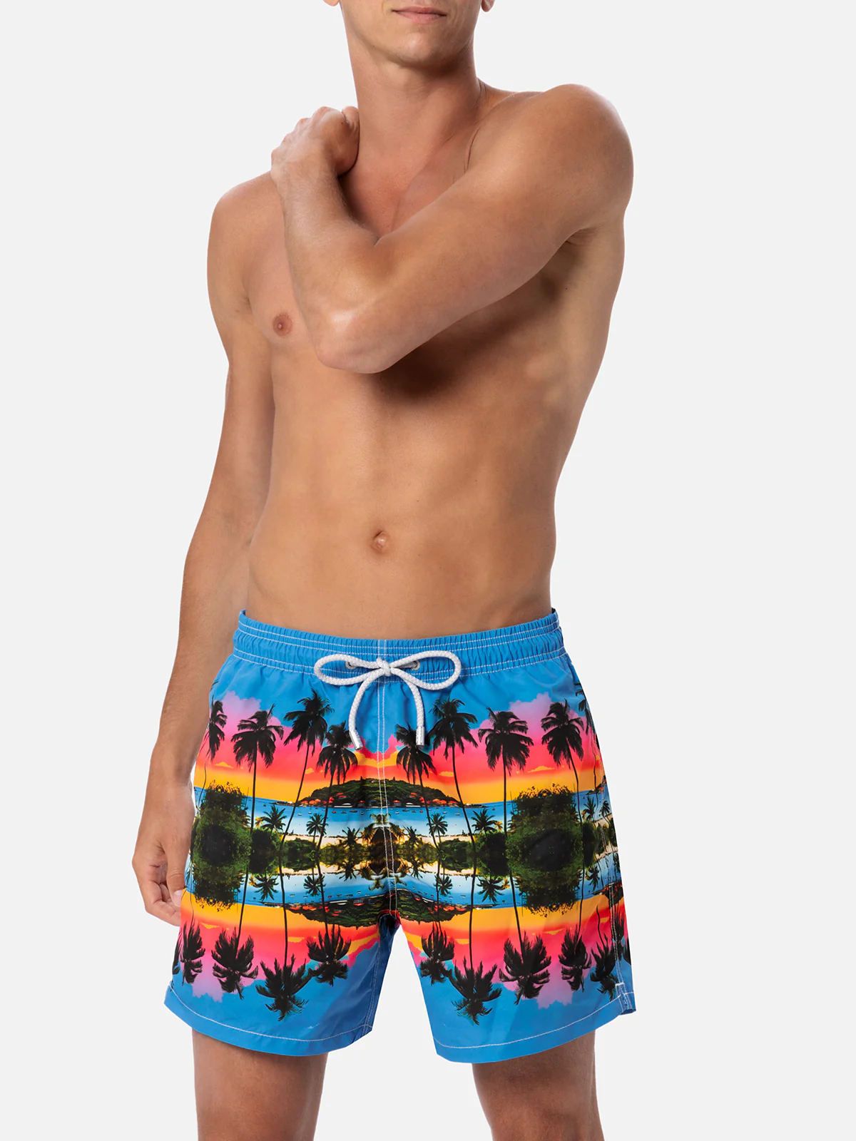 Gustavia mid-length heren zwembroek met geplaatste print