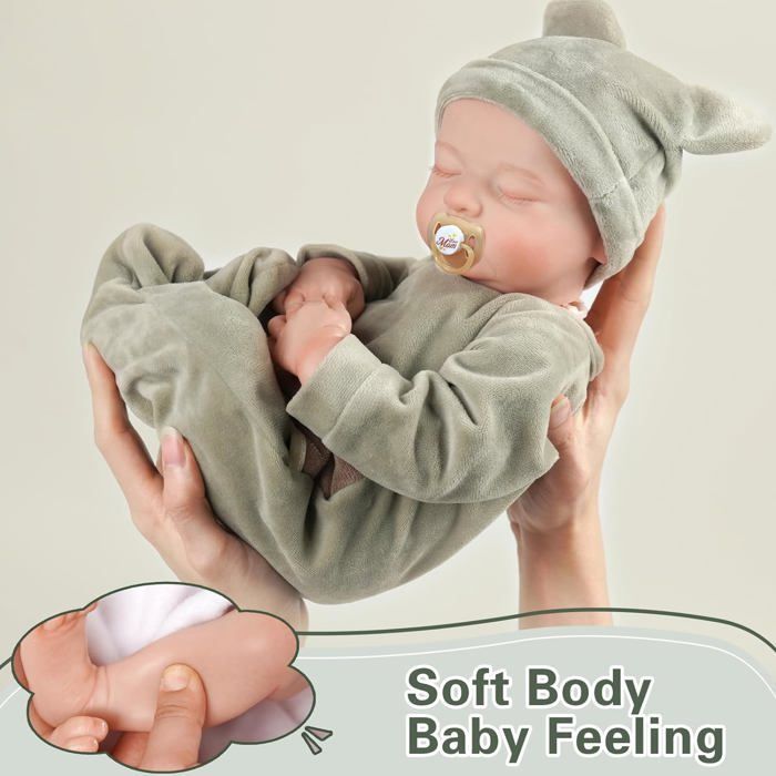 Reborn Doll - Evan - 17 inches - Soft vinyl body - Closed eyes - Unisex