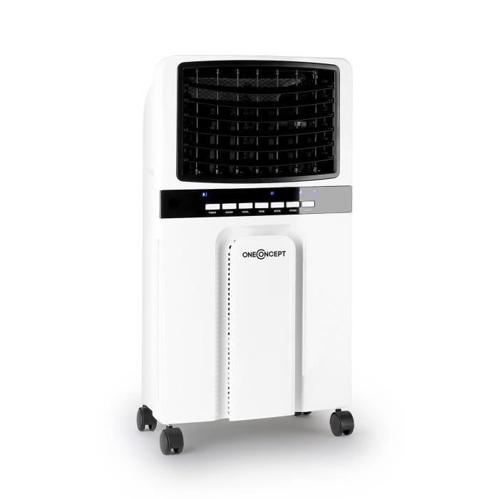 Rafraîchisseur d'air - OneConcept Baltic - 3-en-1 - Ventilateur humidificateur d'air - 65 W 360 m³/h télécommande - Blanc