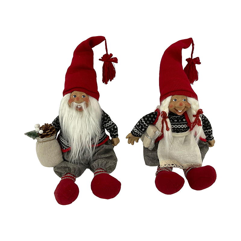 Hem Äventyrlig jultomte 47 cm sittande