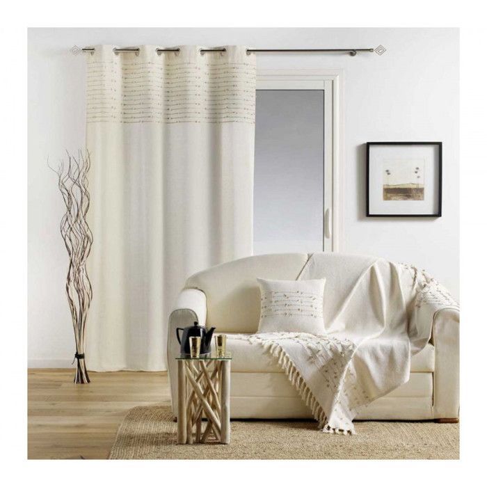 Coussin déhoussable en coton uni avec fils coupés - Golden Sunset