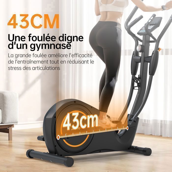 Vélo elliptique - JOROTO - YED40 - Pliable - 8 niveaux résistance magnétique - Roulette d'inertie 7 kg