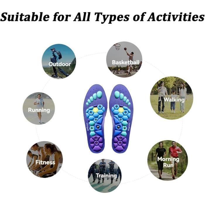 Original insoles for weight loss and relief of sore feet with acupressure inserts (blue, size 41-43 x 1 pair)