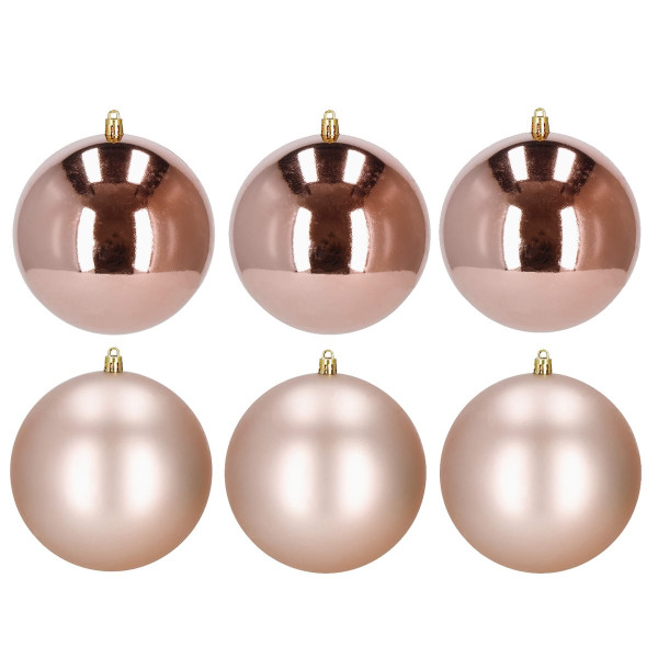 Bombki choinkowe 6 szt. ozdoby świąteczne 10cm rose gold