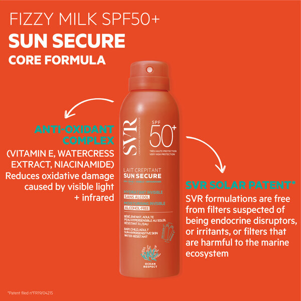 SVR SUN SECURE SPF 50+ Brusmelk for ansikt og kropp, 200 ml