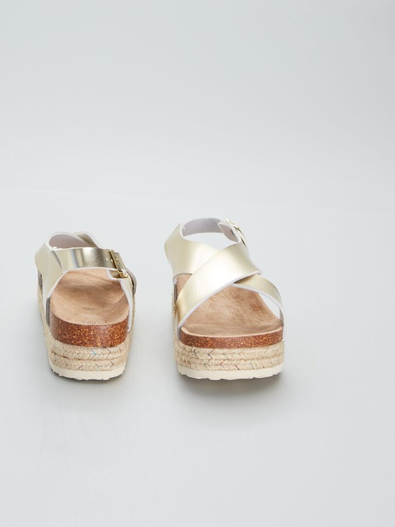 Sandalen met hoge zool - BEIGE