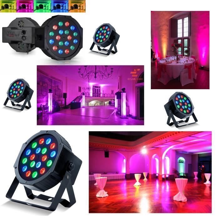 Party Light & Sound Lighting Kit with 4 RGB PAR Projectors, 2 Astro Strobe Gobo Lighting Effects, and a 1L Liquid Fog Machine