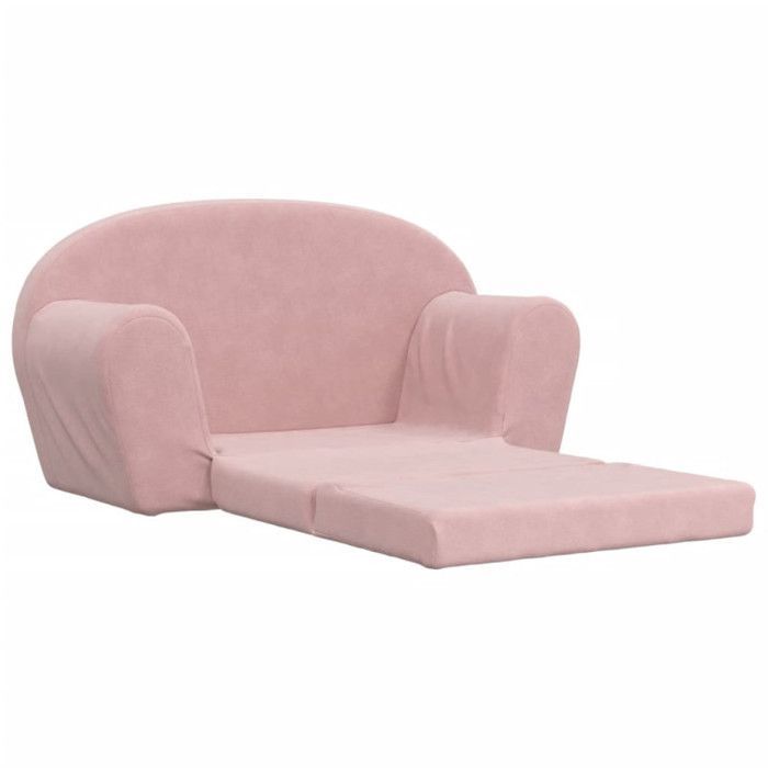 vidaXL Sofá cama infantil de 2 plazas, diván con respaldo y reposabrazos, cama para invitados, mueble para dormitorio/sala de estar, rosa 357003