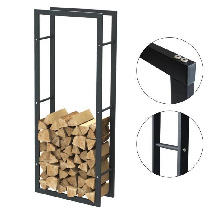 Portalegna in acciaio nero Bc-elec HHWPF0004 150x60x25CM