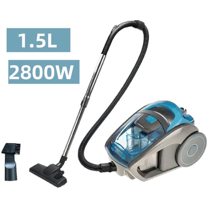 Aspiradora de bote sin bolsa de 2800 W - Filtración multiciclónica - Cabezal de cepillo extraíble - Para suelos duros, alfombras y pelo de mascotas