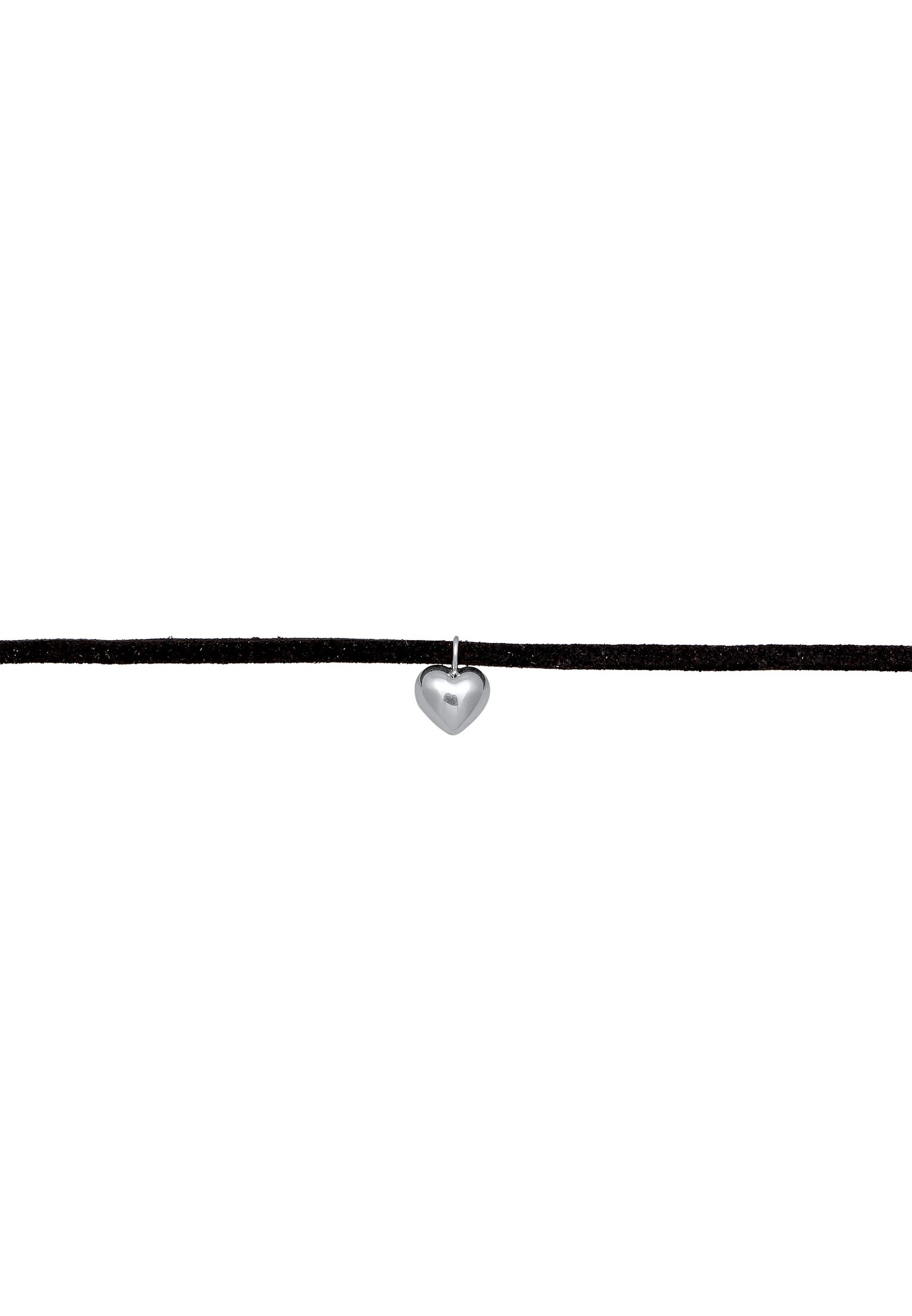 Elli Femmes choker cœur pendentif aspect velours en argent sterling 925