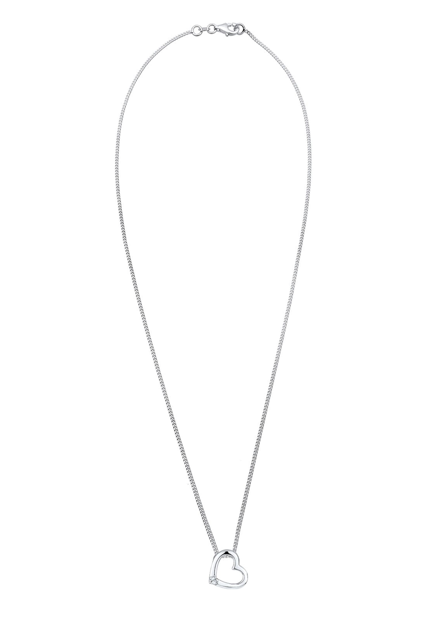 Elli Femmes Pendentif Coeur avec Cristal en Argent Sterling 925