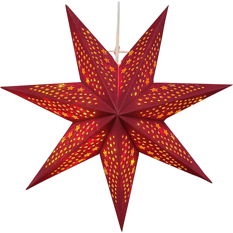Kerstster voor thuis, 45 cm, rood fluweel, Marrakech