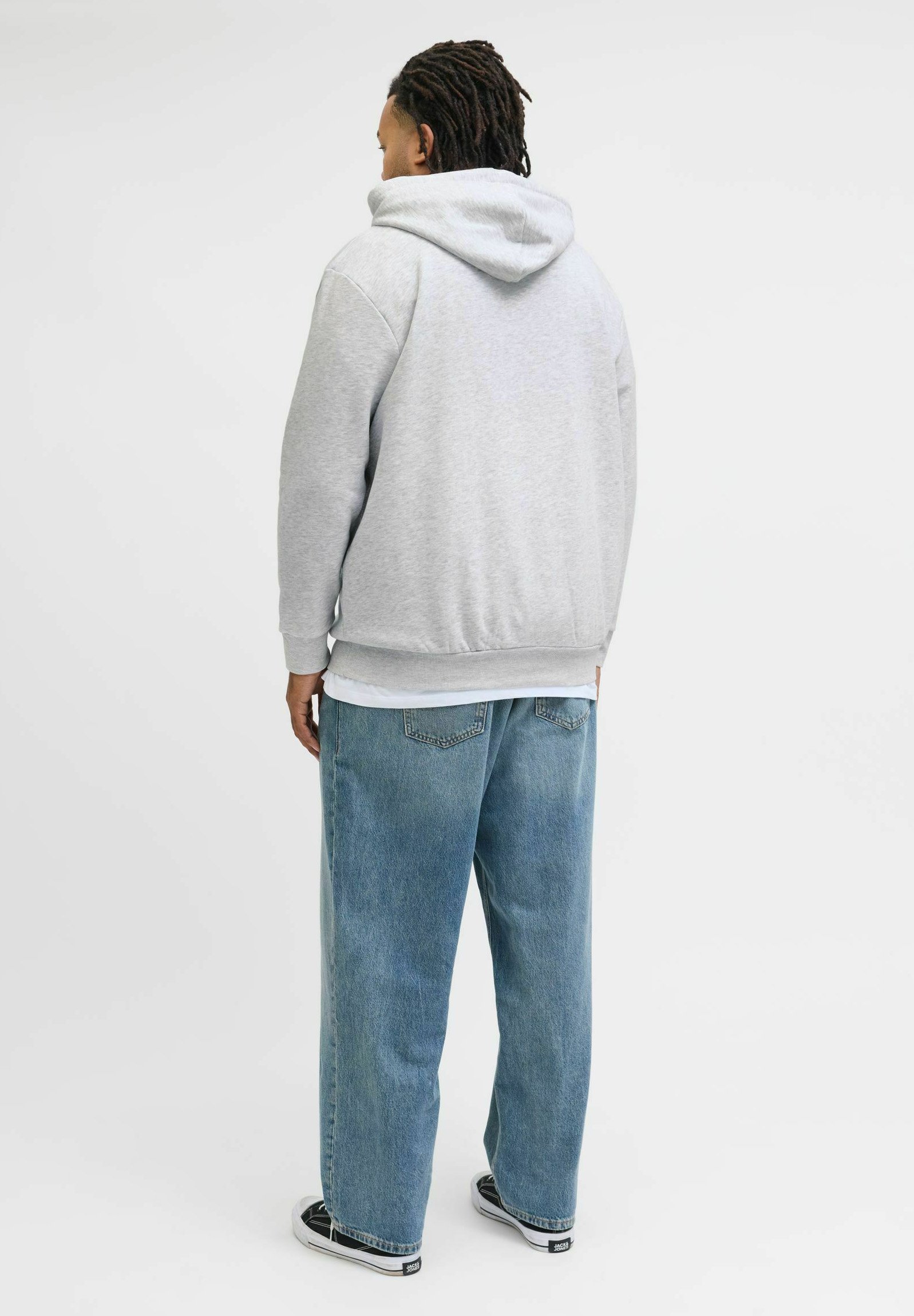 Felpa con cappuccio Jack & Jones PLUS SIZE LOGO - bianco mélange