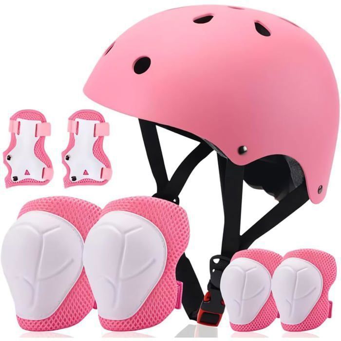 Casco de bicicleta infantil - Equipo de protección deportiva - Ajustable y transpirable - Para niños y niñas de 3 a 8 años - Rosa