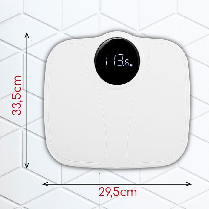 High-Precision Digital Bathroom Scale 180 kg, LCD Display, Automatic Shut-Off, Briebe SC1125W, White
