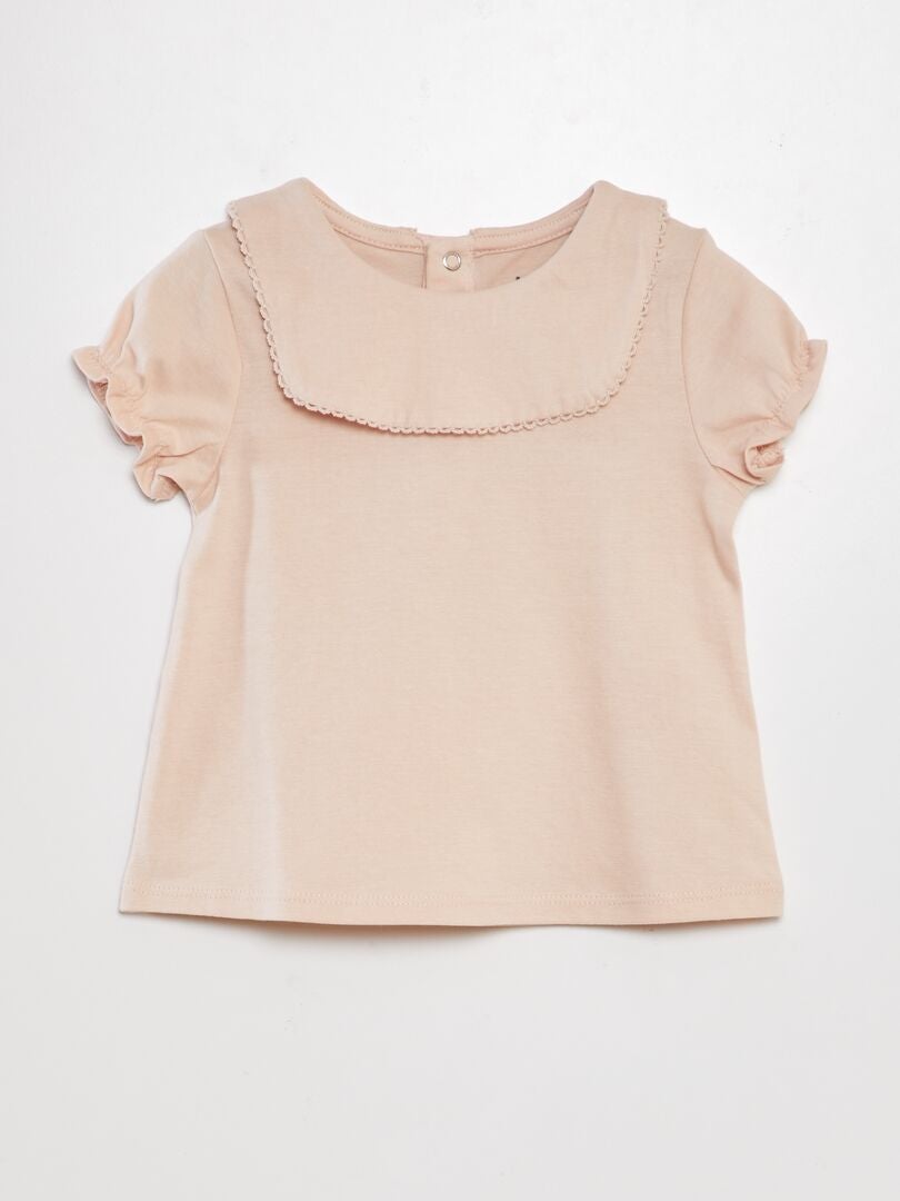 Camiseta com mangas bufantes - ROSA