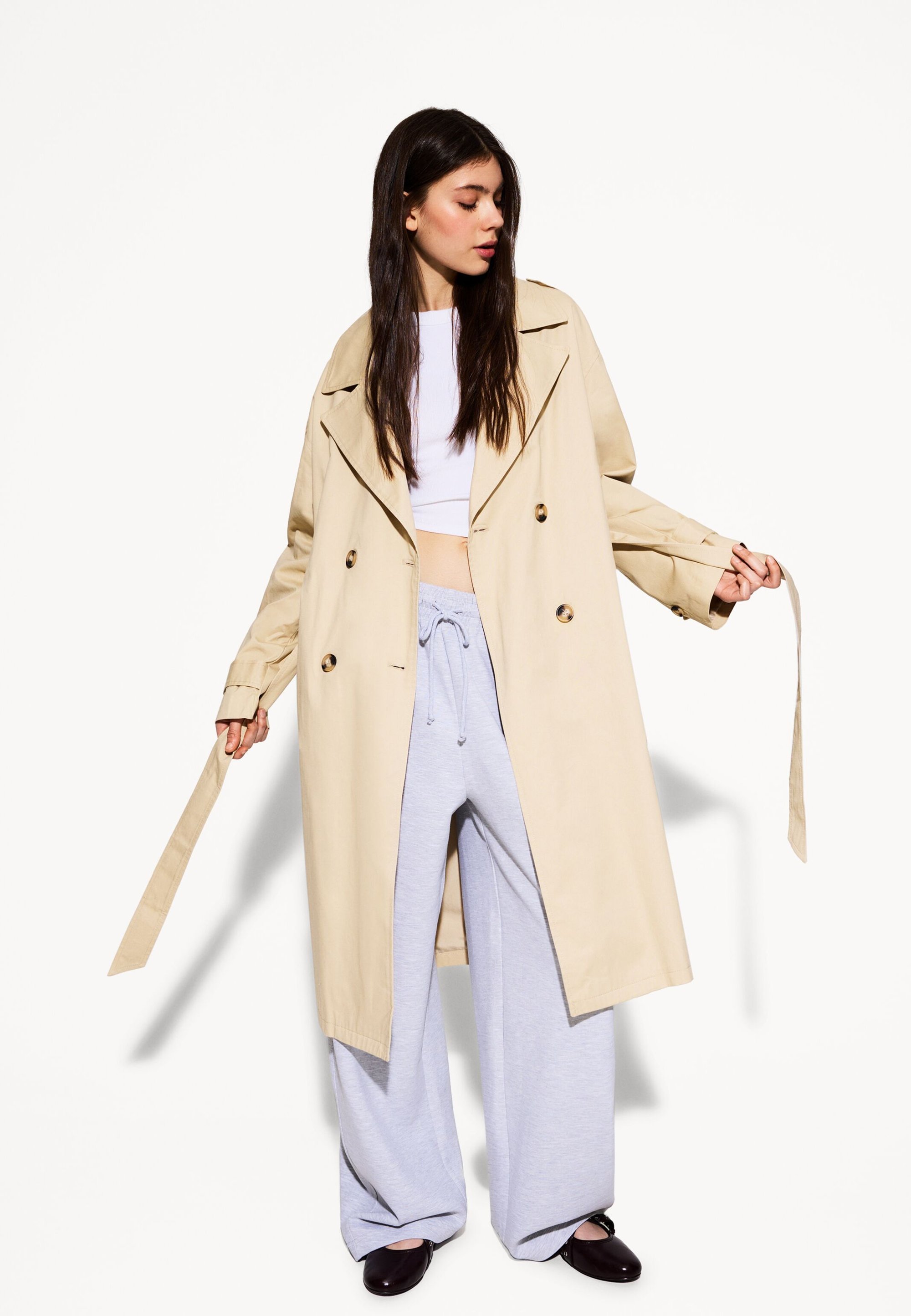 Trench coat Bershka - color cammello