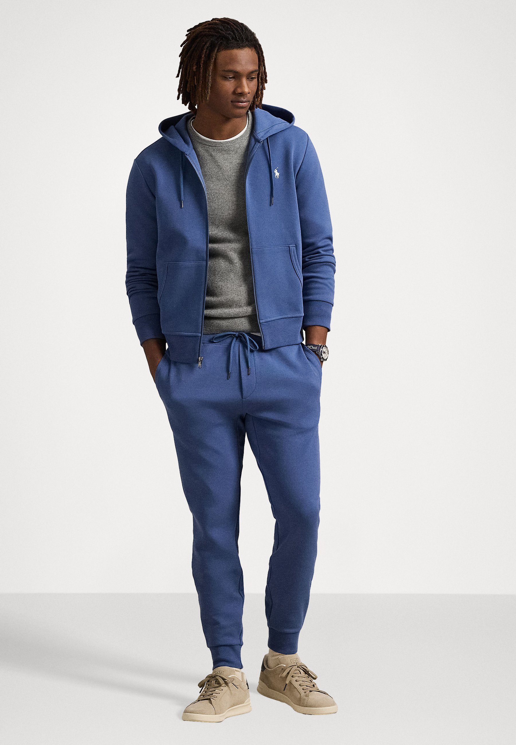 Felpa con cappuccio e zip intera Polo Ralph Lauren - blu terra