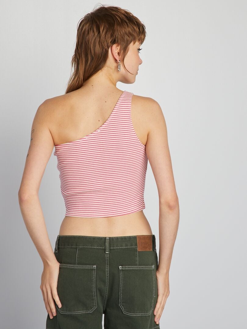 Top cropped de um ombro só - PINK