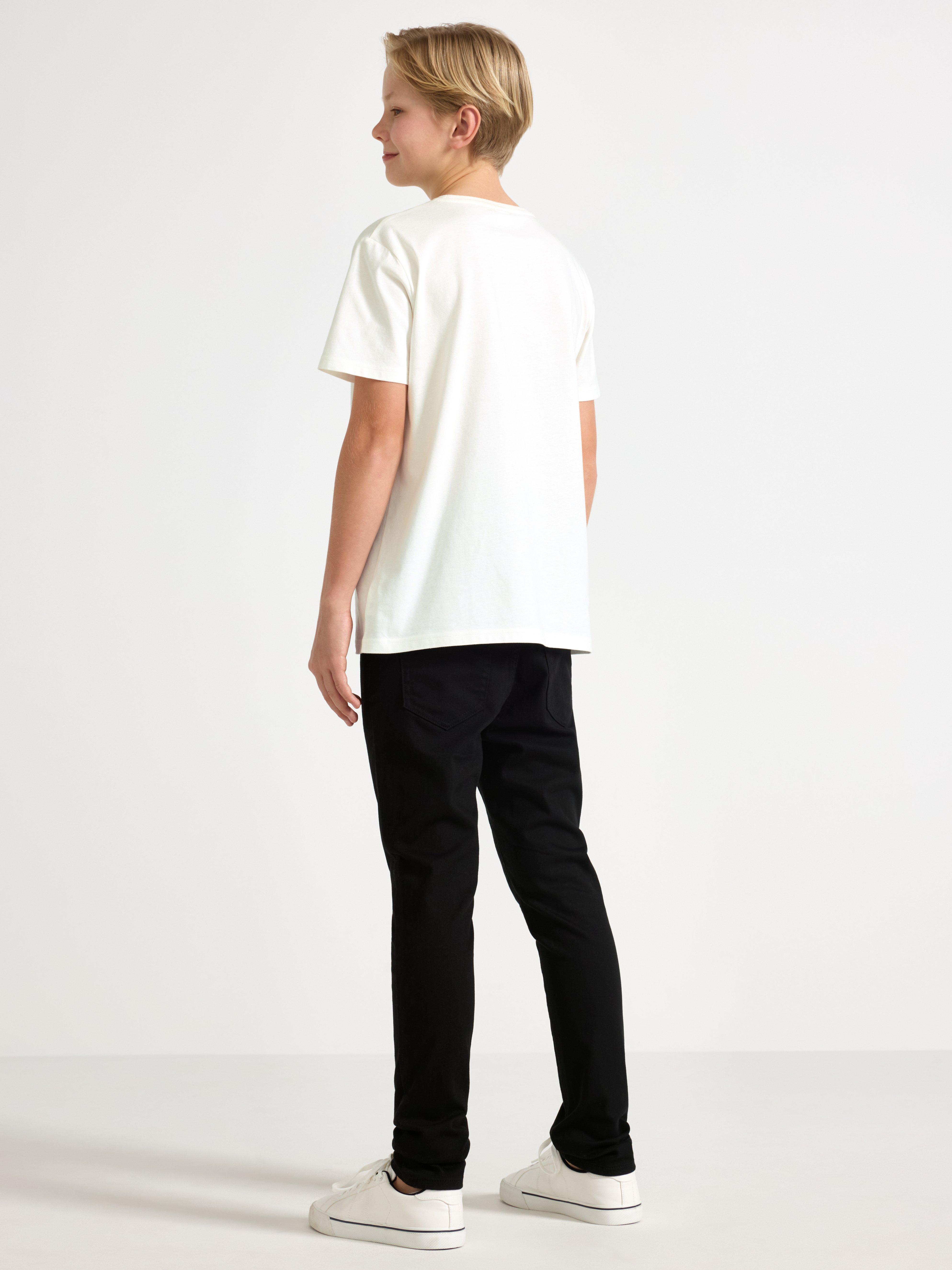 Calça jeans SAM Super Stretch Slim Fit de cintura normal, preta.