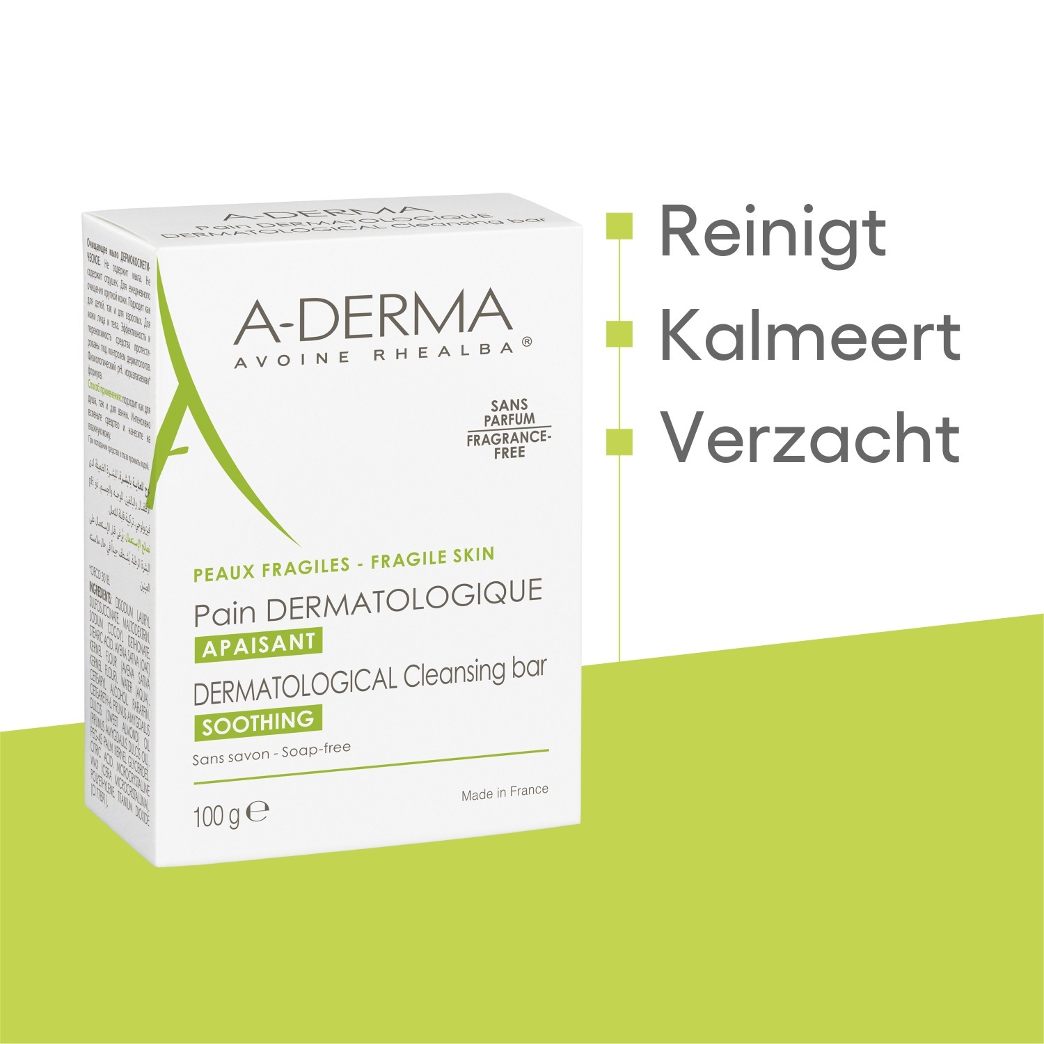 A-DERMA Körperseife, dermatologische Reinigungsseife – 100 ml