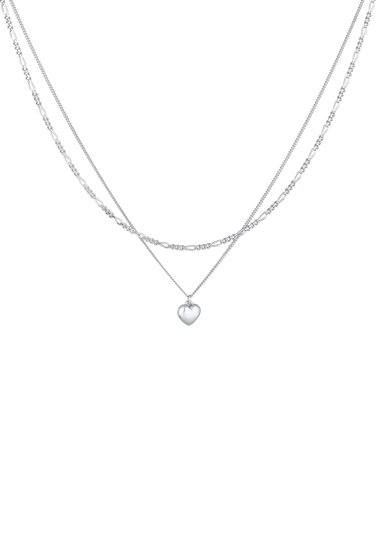 Elli Femmes couches pendentif coeur Figaro en argent sterling 925