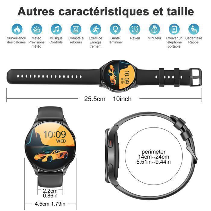 Smartwatch for Men and Women with IP68 rating, 1.43