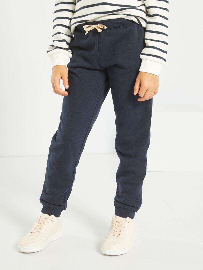 Pantalones deportivos de tejido polar con cintura elástica - azul