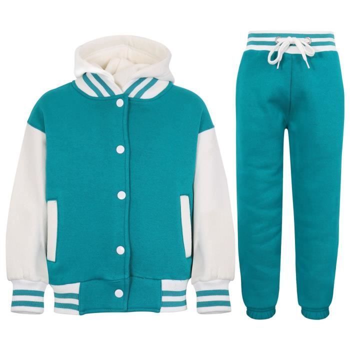 Chándal de béisbol de diseño para niñas, color turquesa - Parte superior e inferior, conjunto deportivo, edades de 7 a 13 años.