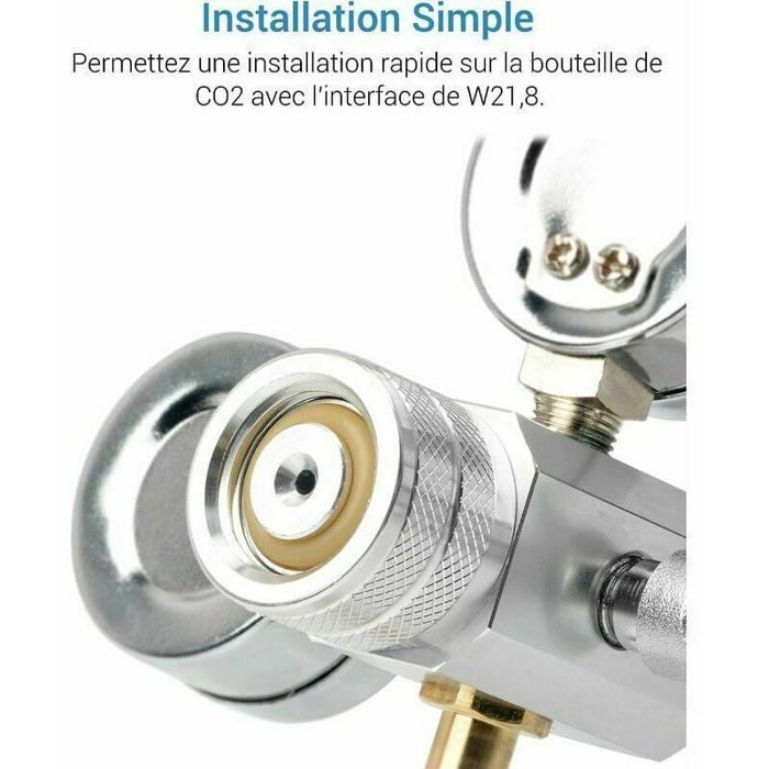 CO2-Regler für Aquarien mit 12-V-Adapter, Druckminderer für Aquarien, Doppelmanometer inklusive Messgerät