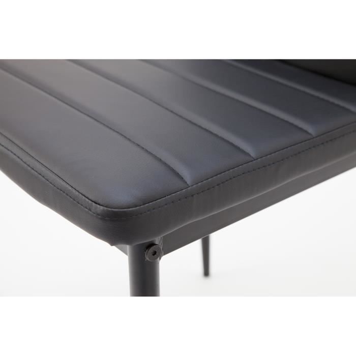 Chaises de salle à manger - ALBATROS - Milano noir - Lot de 6 - Métal et simili cuir