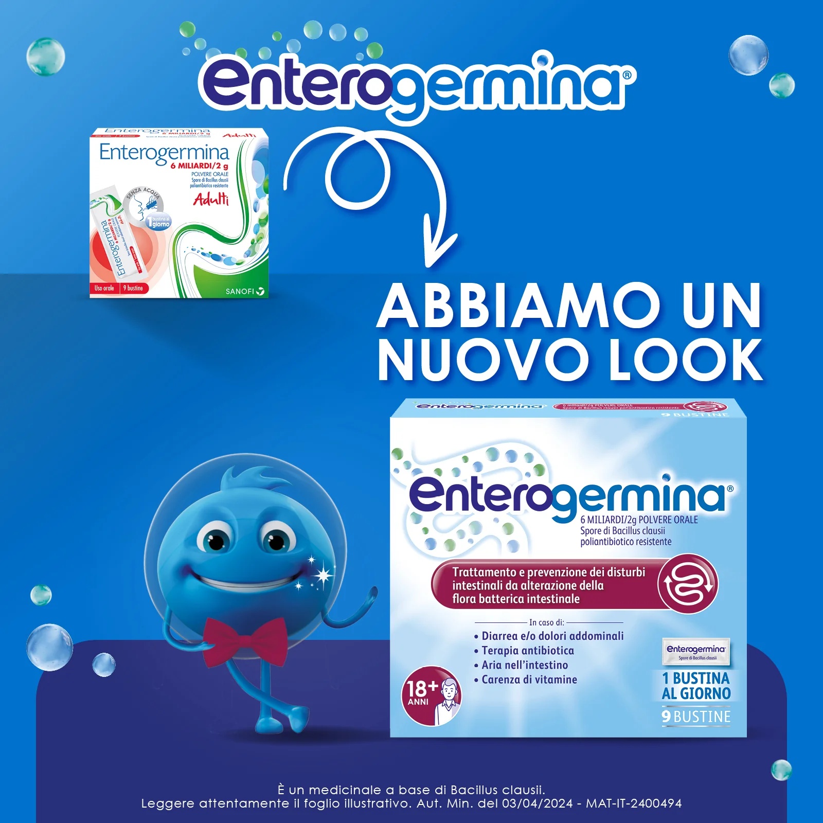 ENTEROGERMINA Enterogermina 6 milliards d'adultes 9 sachets pour favoriser l'équilibre de la flore intestinale