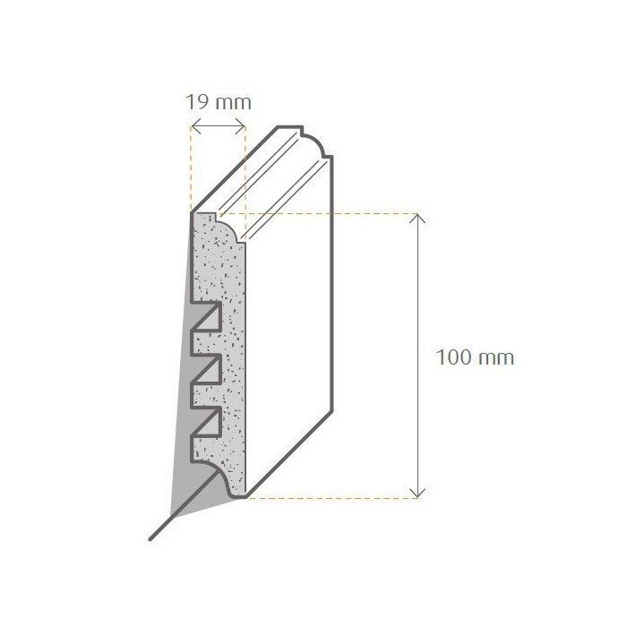 Baseboards, Floor Baseboards, Leno-1 68273 - White
