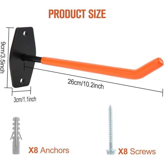 Supports de pneu - JIANGZHA - Lot de 2 - Acier massif - 26 cm - Charge utile 40 kg