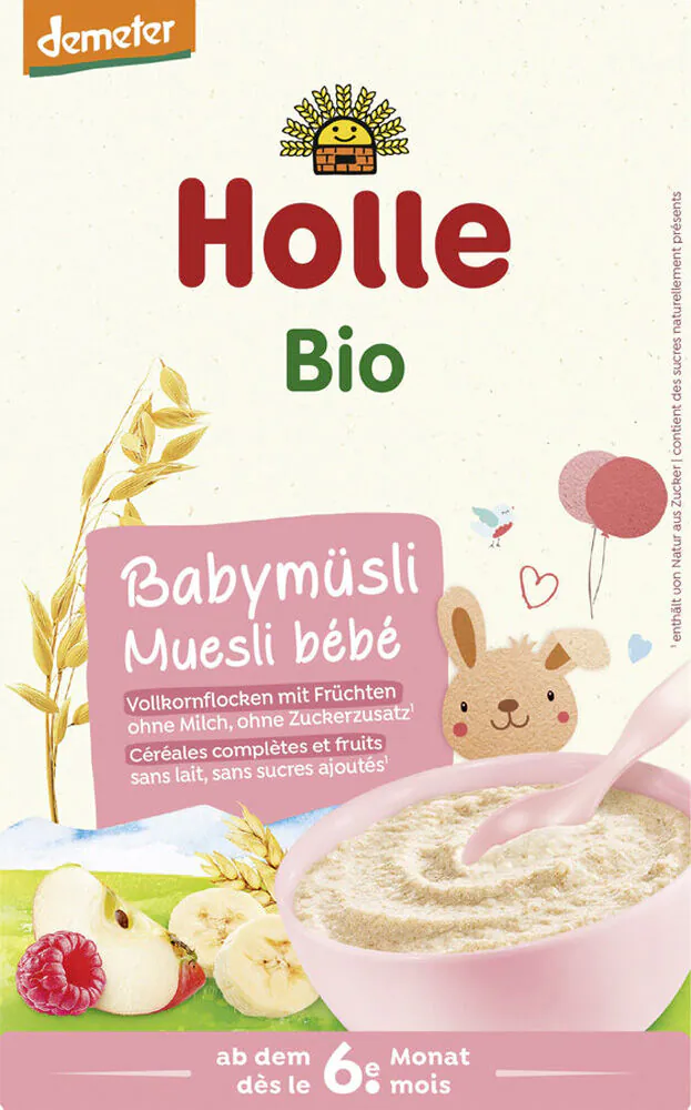 Holle Bio Kaszka wielozbożowe musli z owocami, bezmleczna od 6 m-ca życia