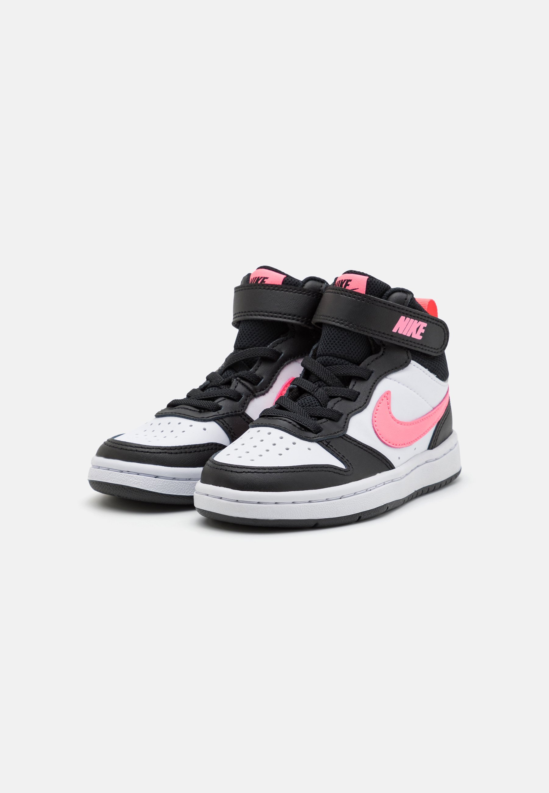 Nike Sportswear COURT BOROUGH MID UNISEX - Hoge sneakers - zwart/sunset pulse/wit