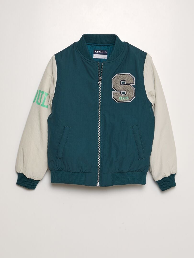 Chaqueta estilo universitario americano - VERDE