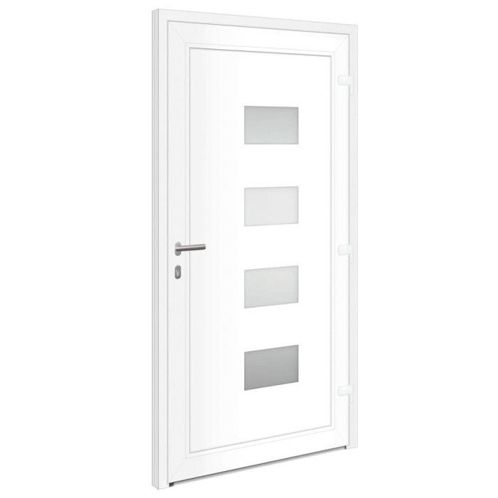 Puerta de entrada vidaXL blanca de 110x210 cm, aluminio y PVC, 3157064